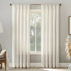 No 918 Light Filtering Semi Sheer Amalfi Pearl White Curtain Panel 54" x 95"